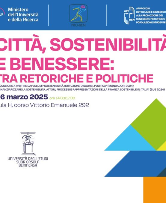 CITTÀ, SOSTENIBILITÀ E BENESSERE TRA RETORICHE E POLITICHE